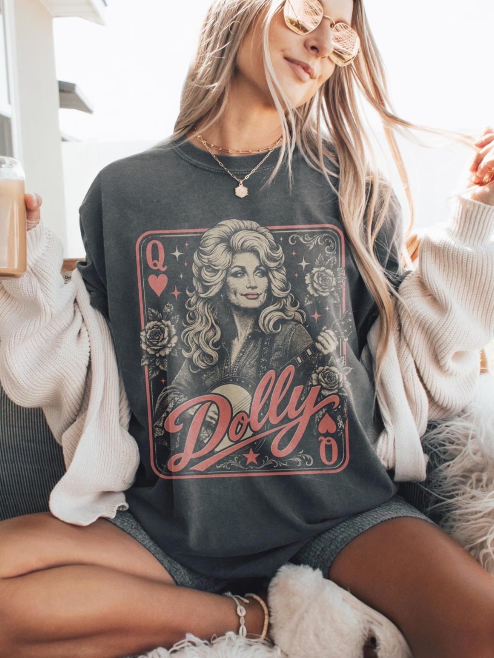 Comfort Colors Pepper Dolly Graphic Tee with Pink Accents